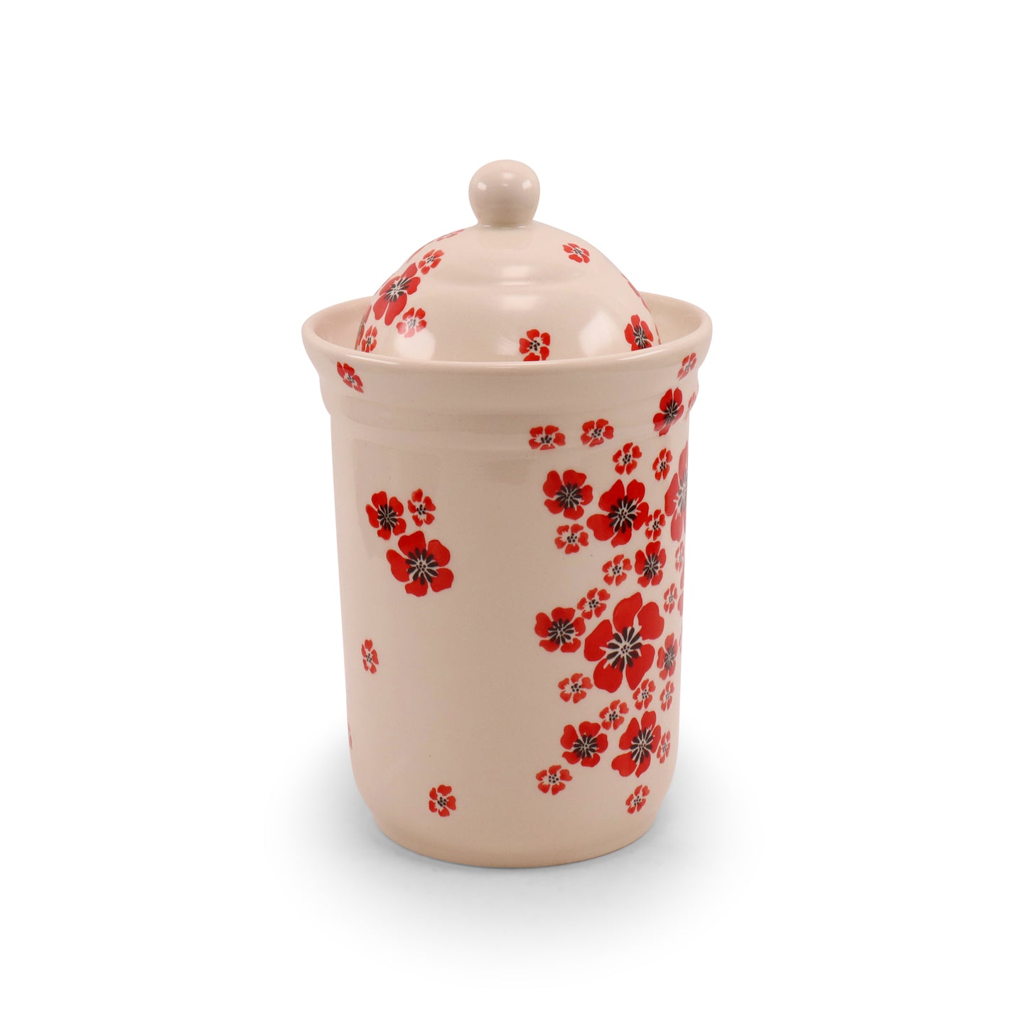 2L Container. Pattern: Ruby Red