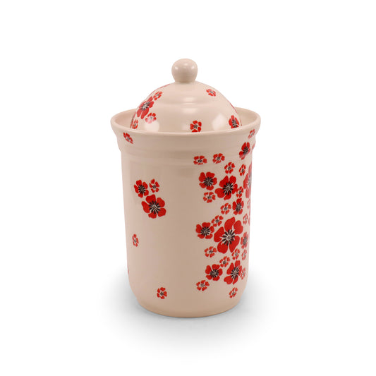 2L Container. Pattern: Ruby Red