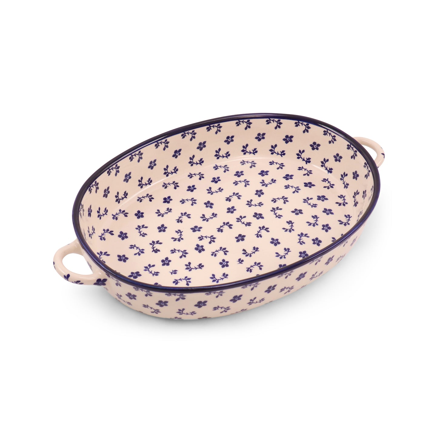 14"x11"x3" Oval Baker w/ Handles. Pattern: 142B