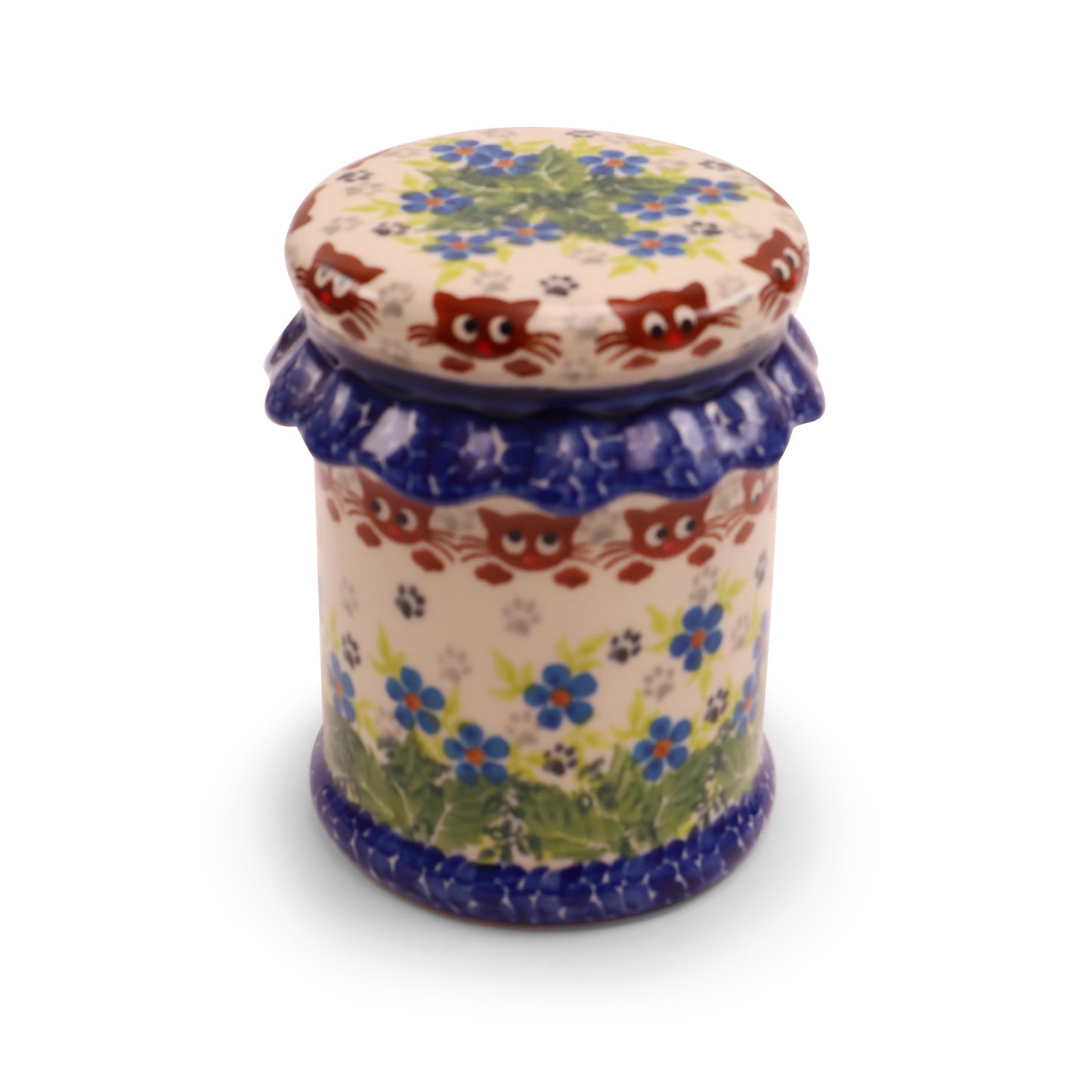 4"x3" Container with Bonnet .Pattern:Kitties