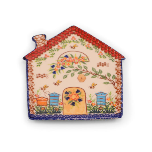 9"x6" House Plate .Pattern:Bee Happy