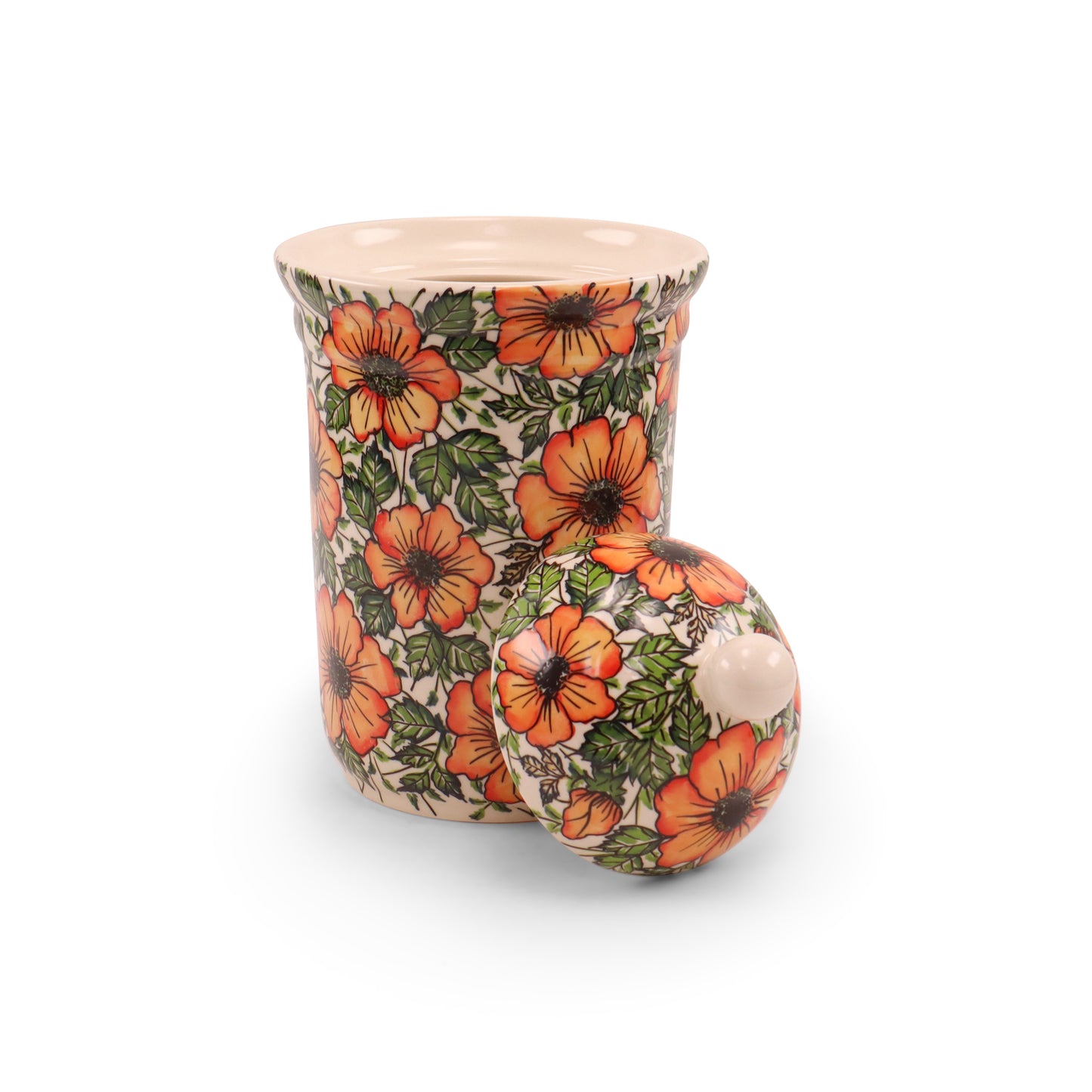 2L Container. Pattern: Floral Flame