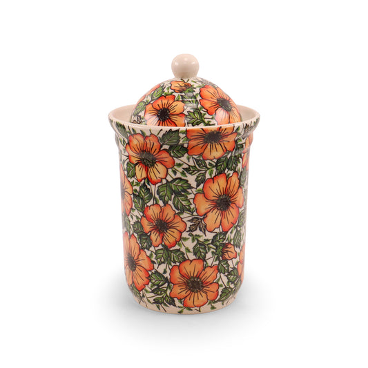 2L Container. Pattern: Floral Flame