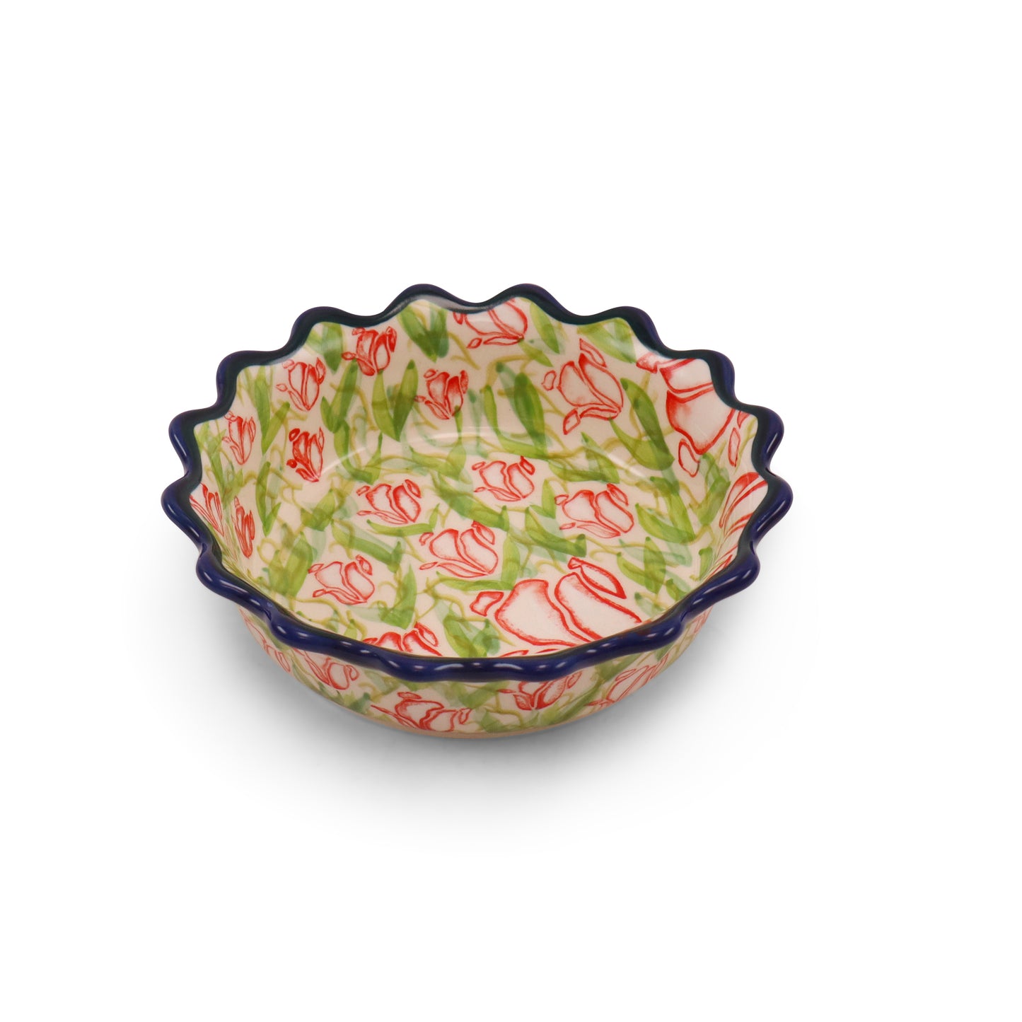 6" Waved Bowl. Pattern: Watercolor Wishes