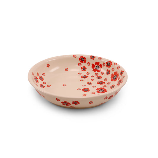 2.2L XL Shallow Bowl. Pattern: Ruby Red