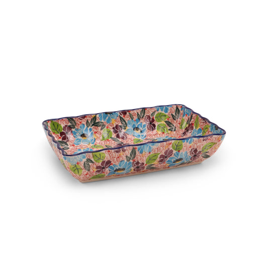 9"x6"x2" Scalloped Baker Pattern: Summertime