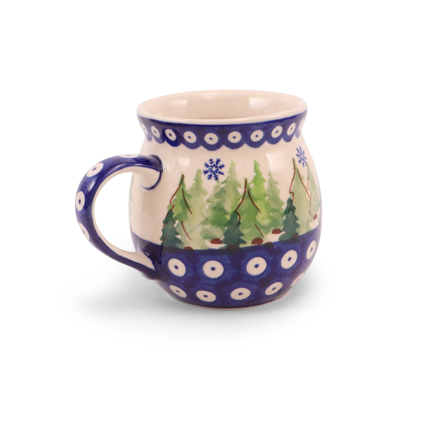 12oz Belly Mug. Pattern: Fir Forest