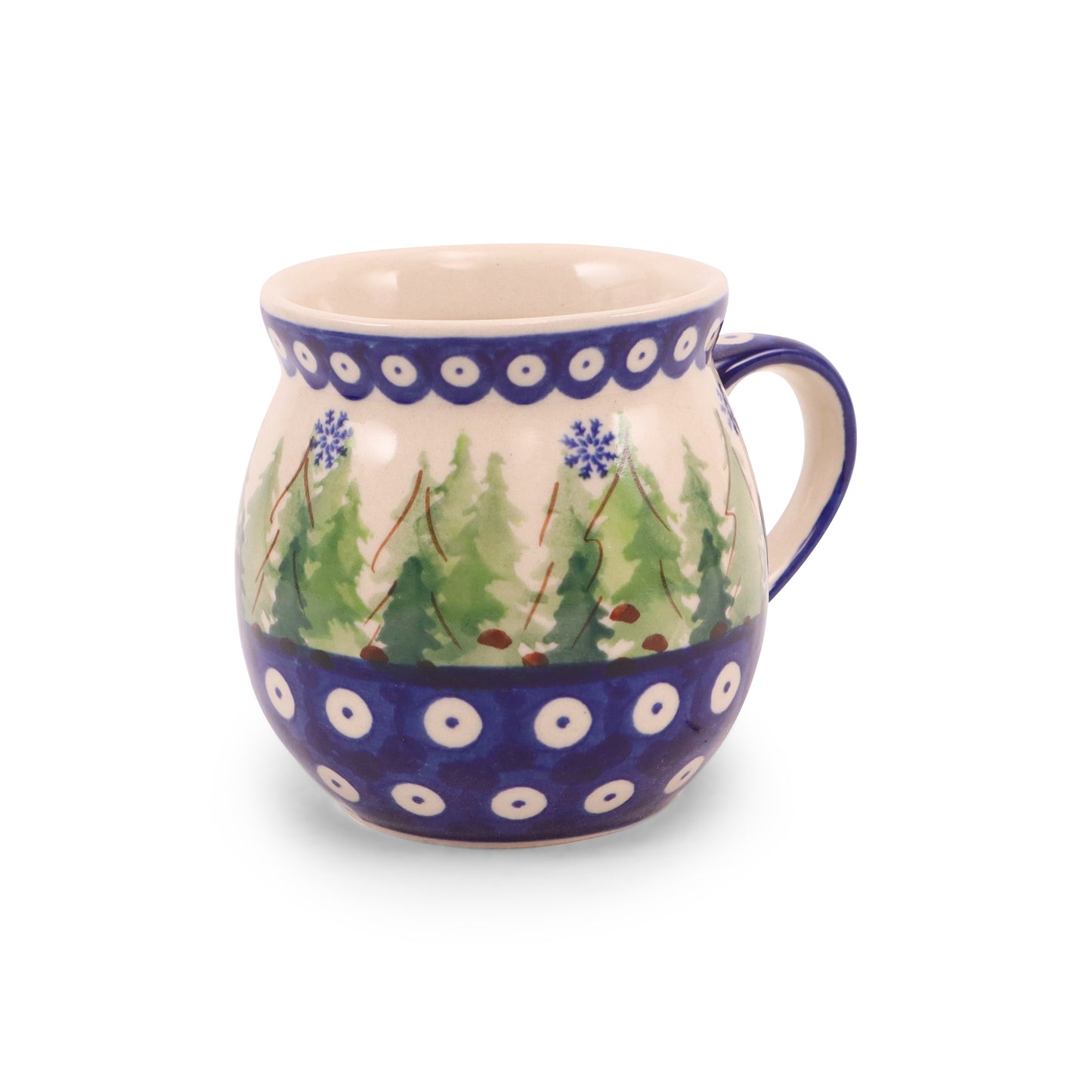 12oz Belly Mug. Pattern: Fir Forest