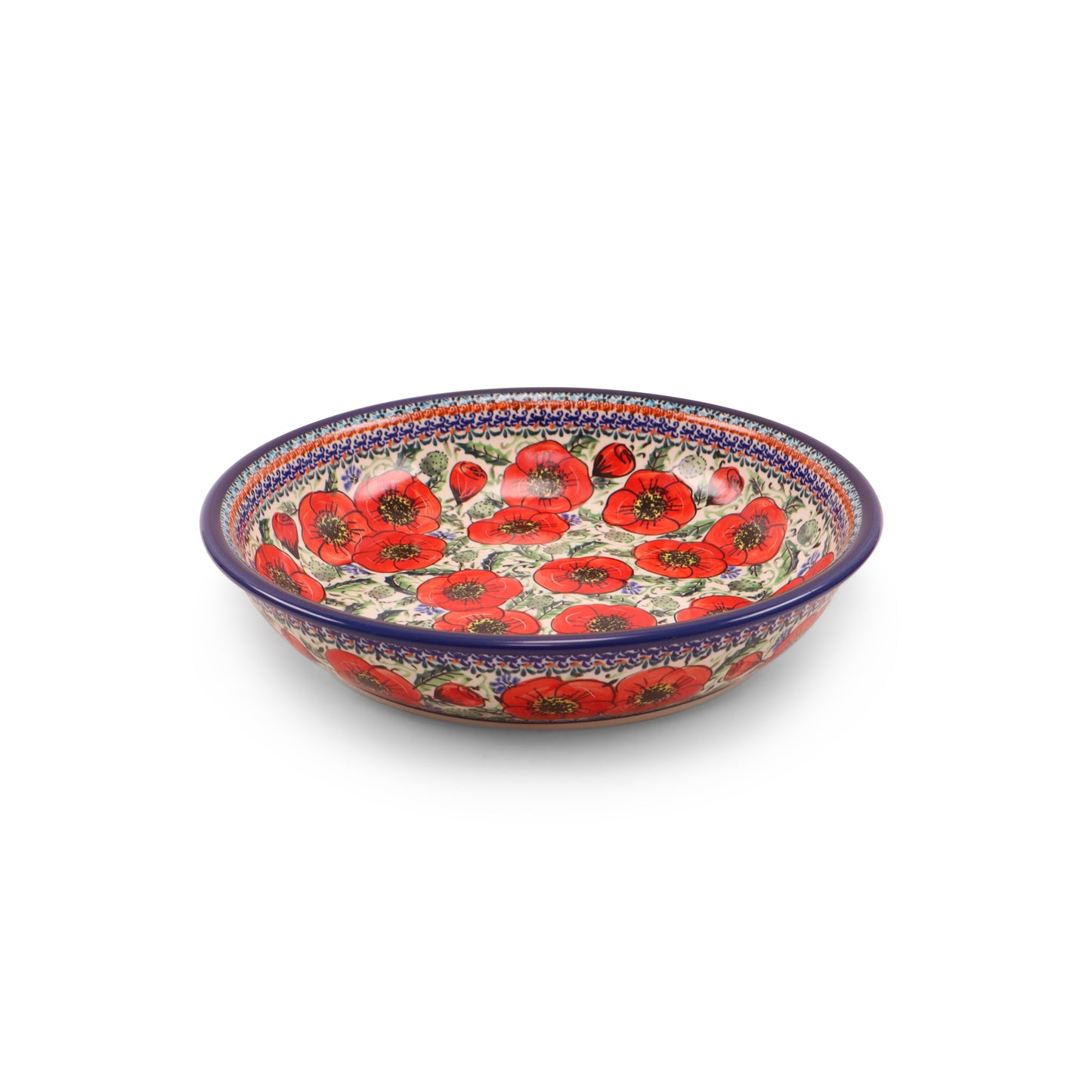 2.2L XL Shallow Bowl. Pattern: Country Poppy