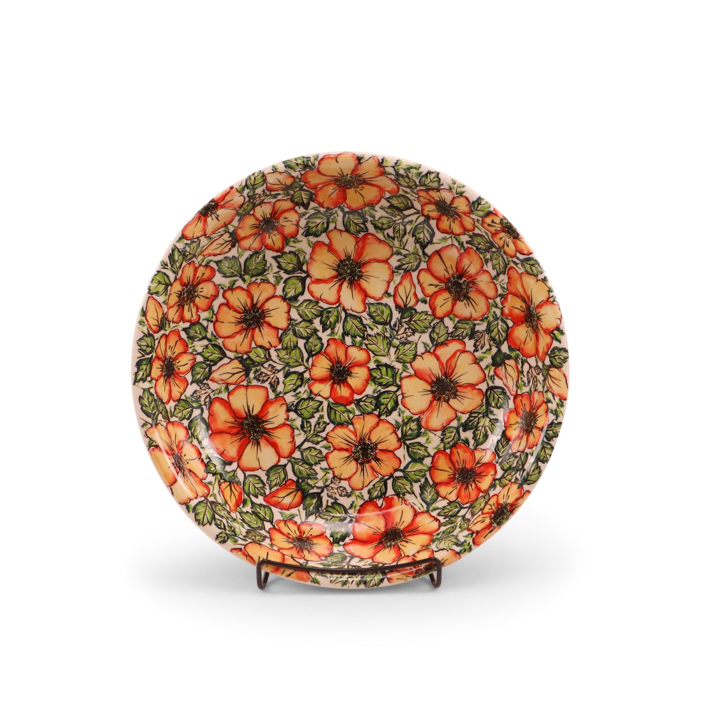 2.2L XL Shallow Bowl. Pattern: Floral Flame