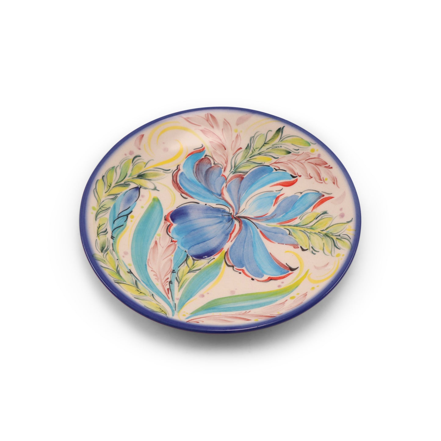 7" Dessert Plate. Pattern: Cool Blooms