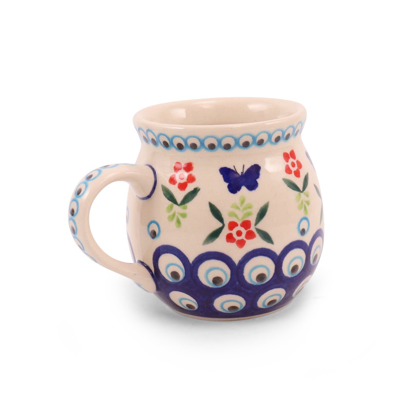 12oz Belly Mug. Pattern: Butterfly Daze