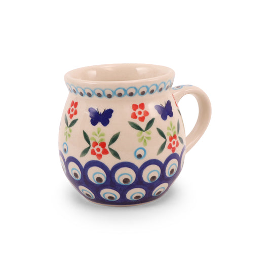 12oz Belly Mug. Pattern: Butterfly Daze