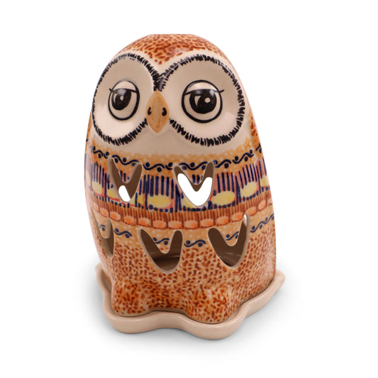 6.5"x5" Owl Luminary .Pattern:Candy Corn
