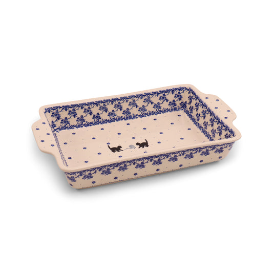 9"x12.5"x2.7" Baker with Handles Pattern: Play With Kitty
