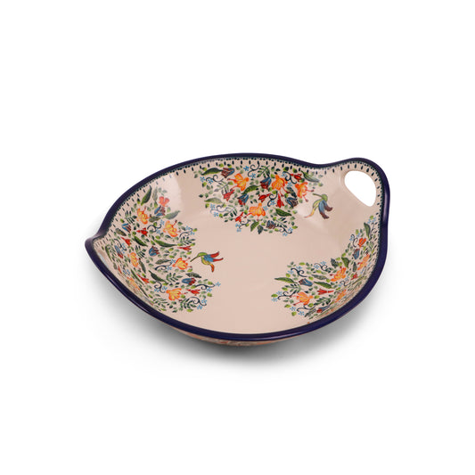 14" Serving Bowl with Handles. Pattern: Sweet Sip