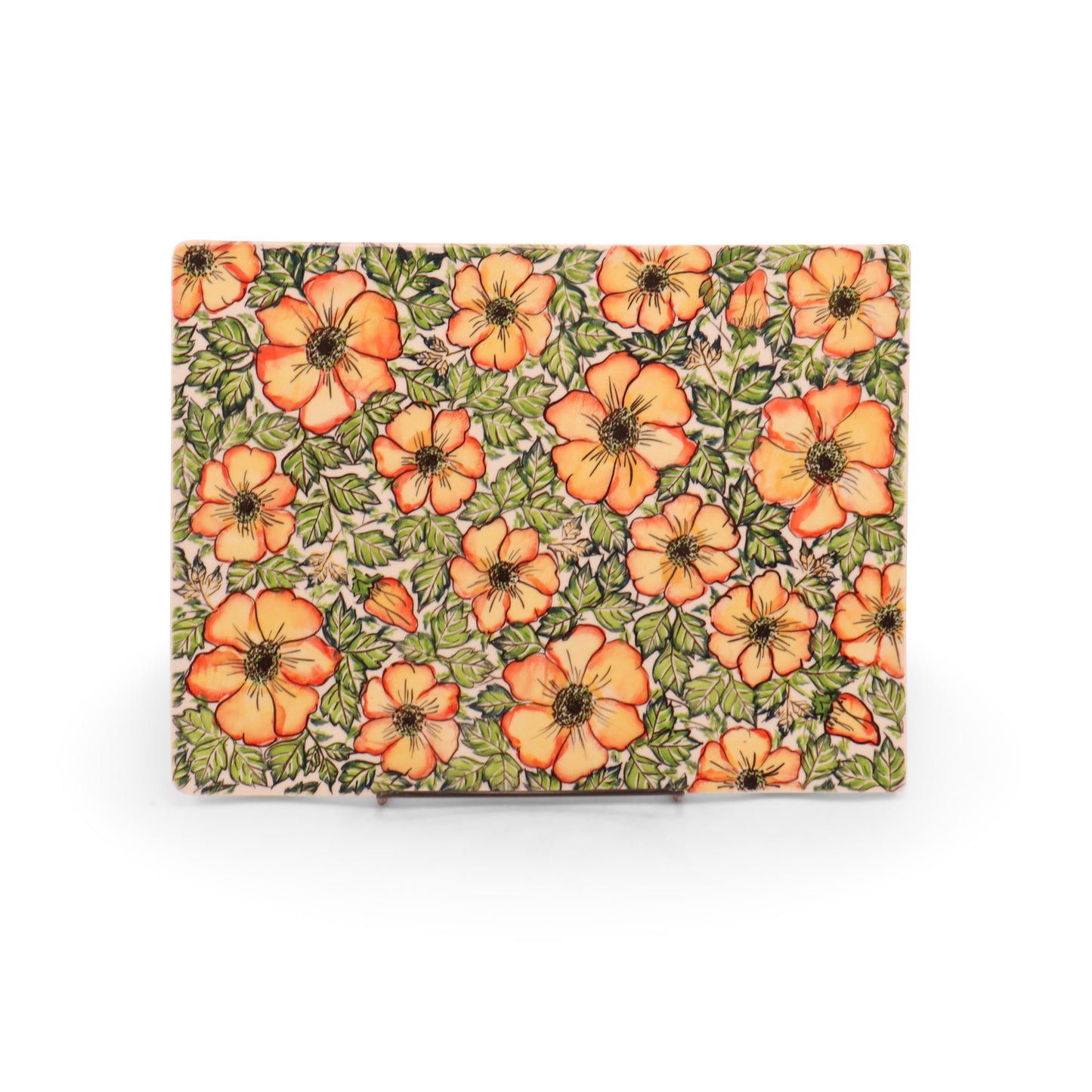 10"x13" Cutting Board. Pattern: Floral Flame