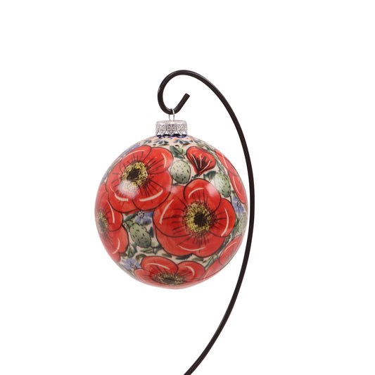 5" Round Ornament . Pattern: Country Poppy