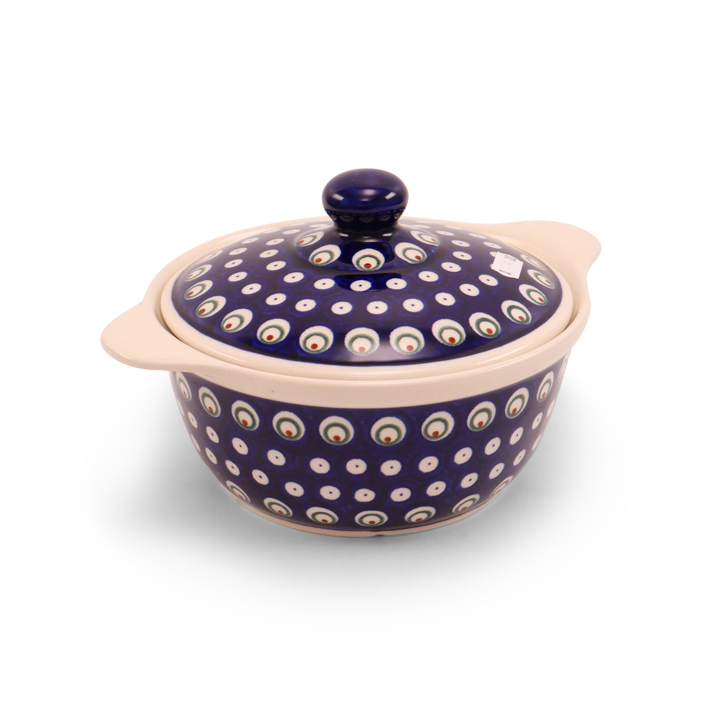 7.5"x3.5" Covered Baker With Handles Medium. Pattern: Private Eyes