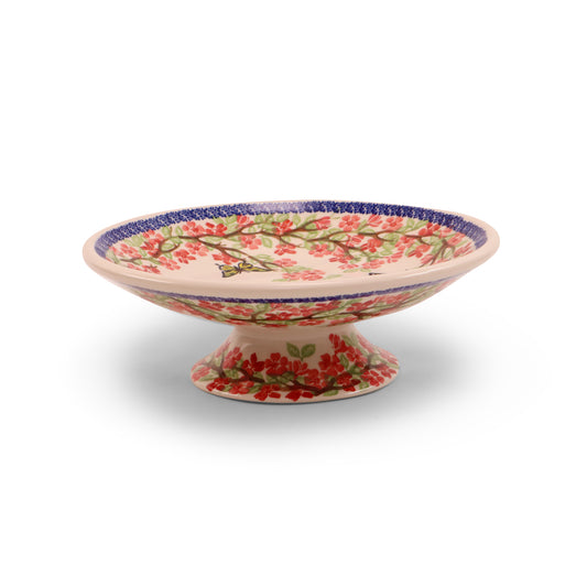 10.5" Shallow Bowl on Pedestal. Pattern: Winged Spring