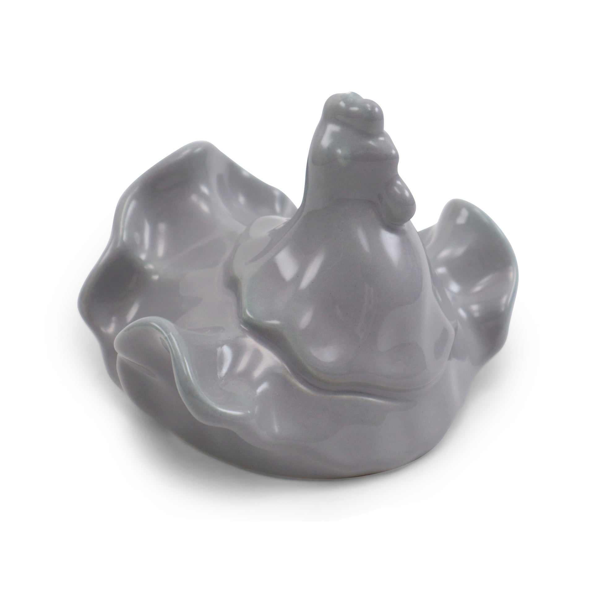 5.5"x4.5" Sitting Hen Figurine.Pattern: Gray
