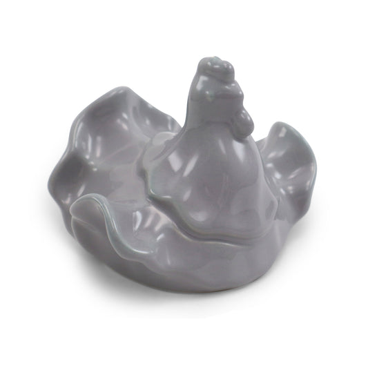 5.5"x4.5" Sitting Hen Figurine.Pattern: Gray
