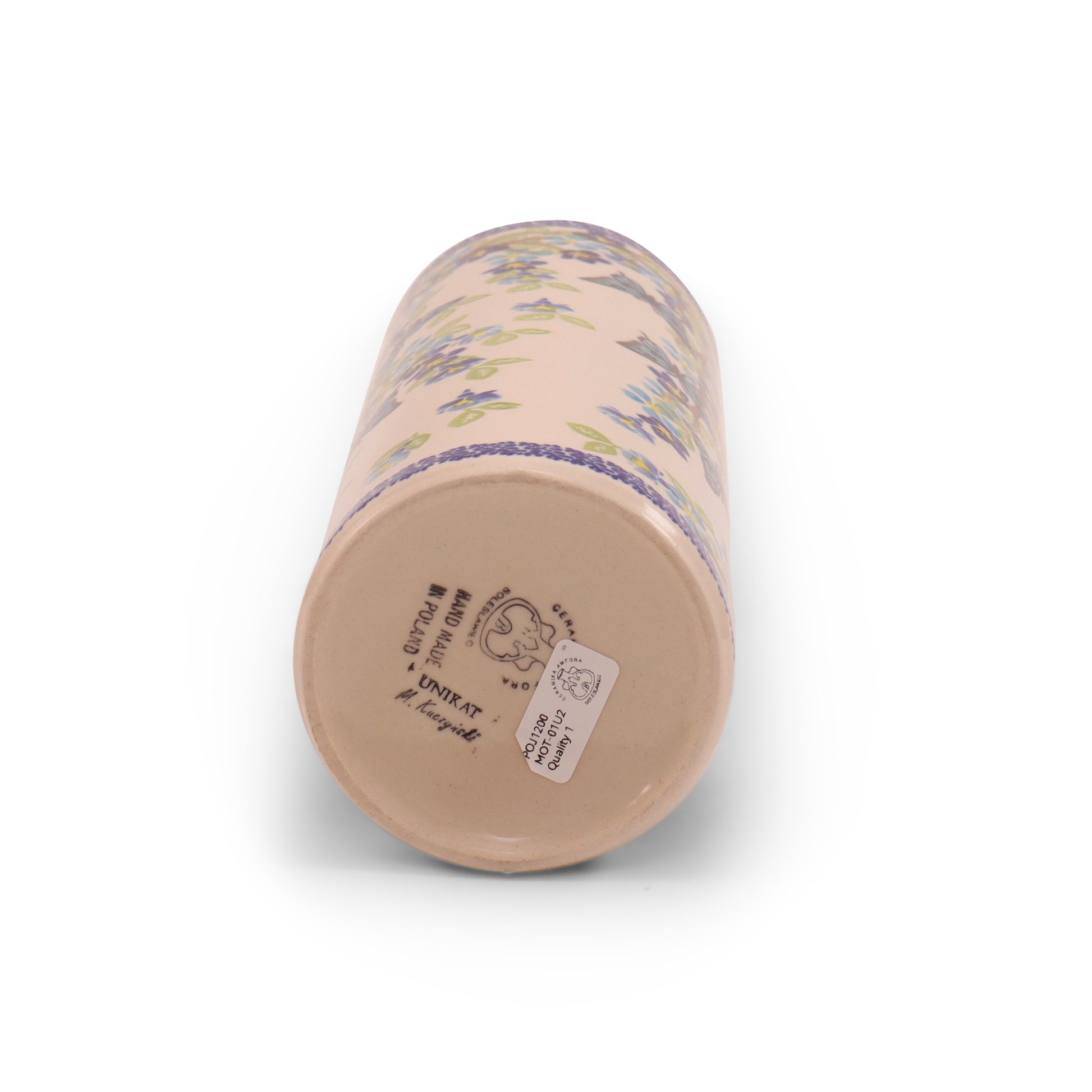 10.5" Spaghetti Container with Lid. Pattern: Winged Summer