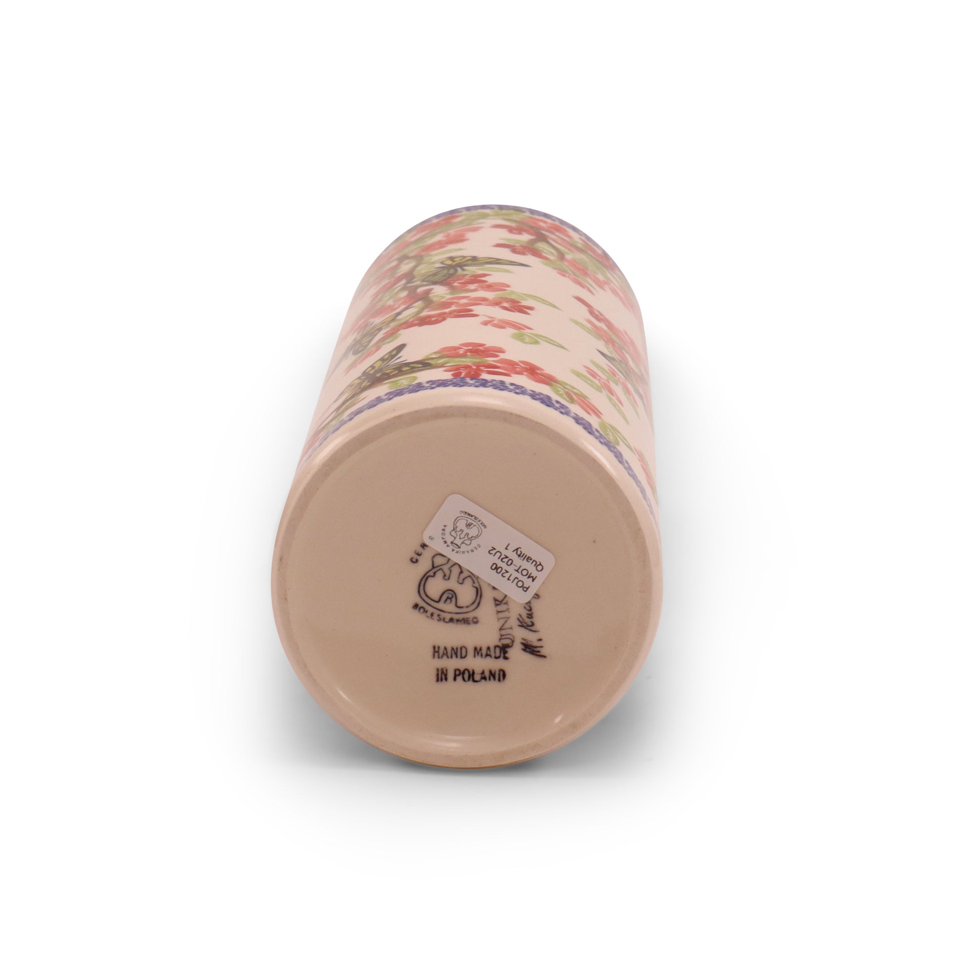 10.5" Spaghetti Container with Lid. Pattern: Winged Spring