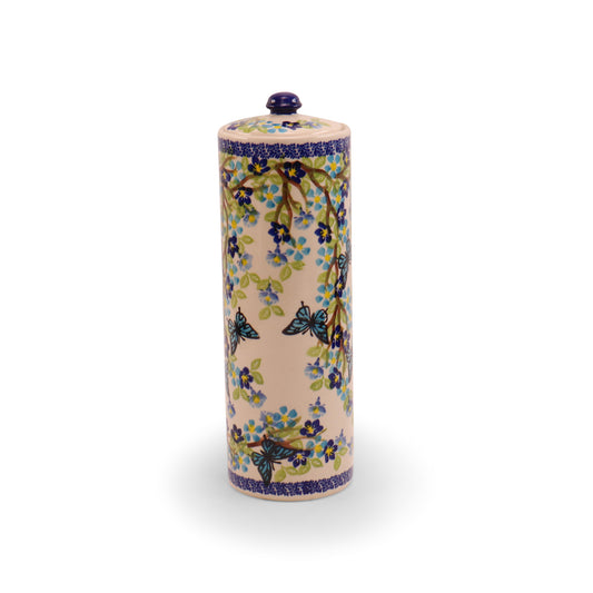 10.5" Spaghetti Container with Lid 2Q. Pattern: Winged Summer