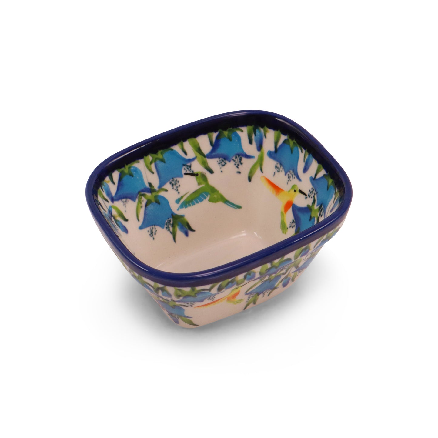 5"x4" Small Rectangular Bowl. Pattern: Hummingbird Happiness