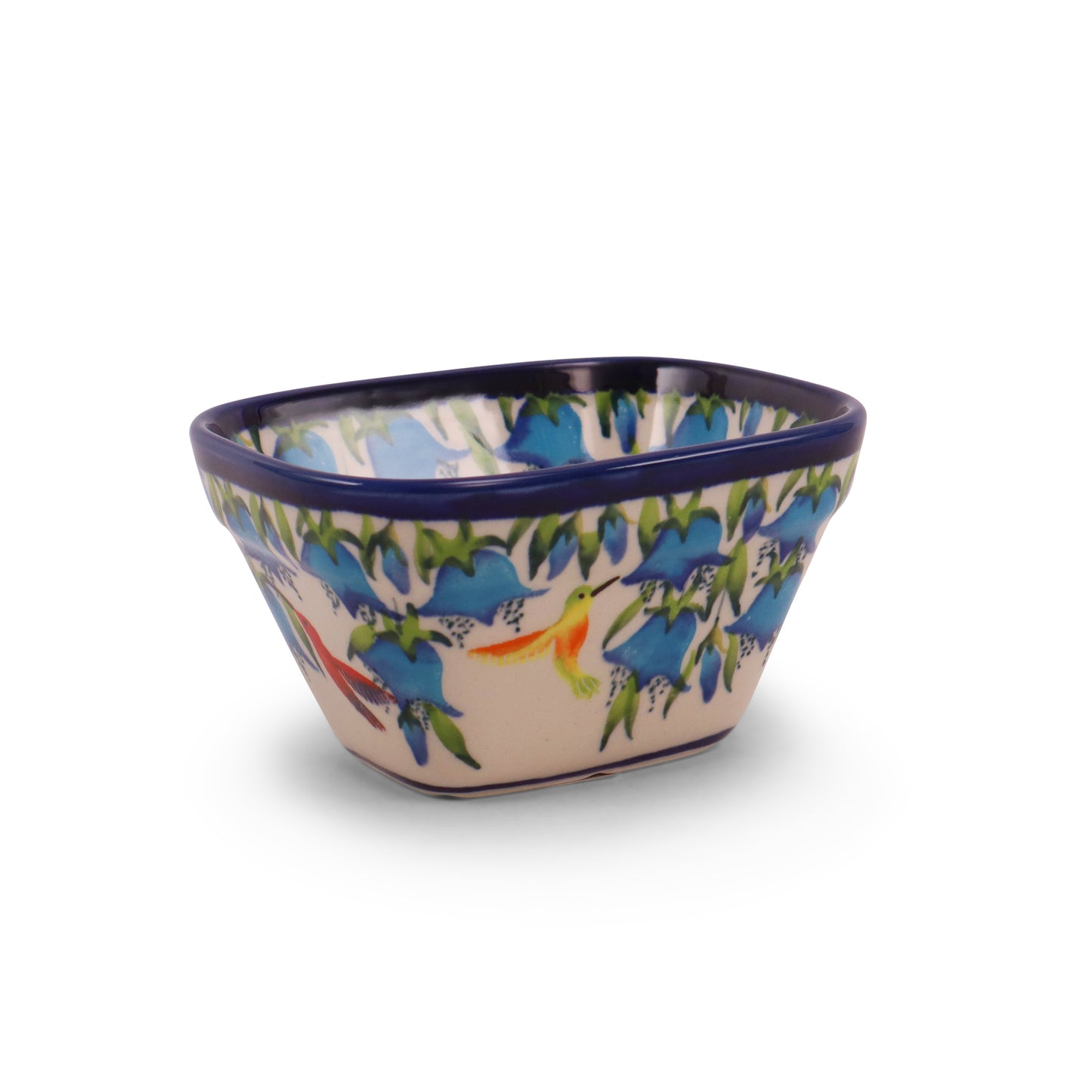 5"x4" Small Rectangular Bowl. Pattern: Hummingbird Happiness