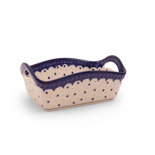 11"x7.5" Bread Basket. Pattern: Snowy Night