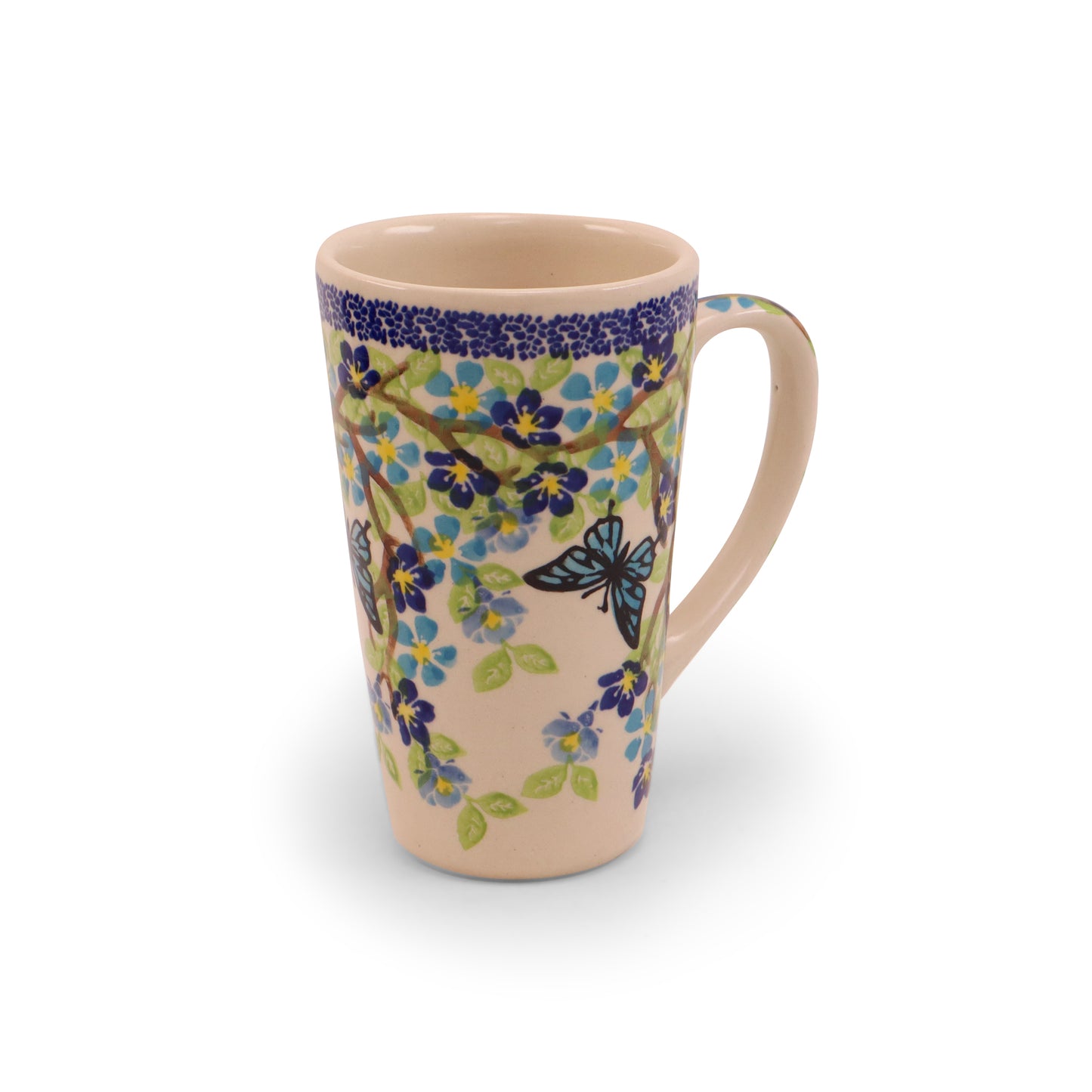 14oz Latte Mug. Pattern: Winged Summer
