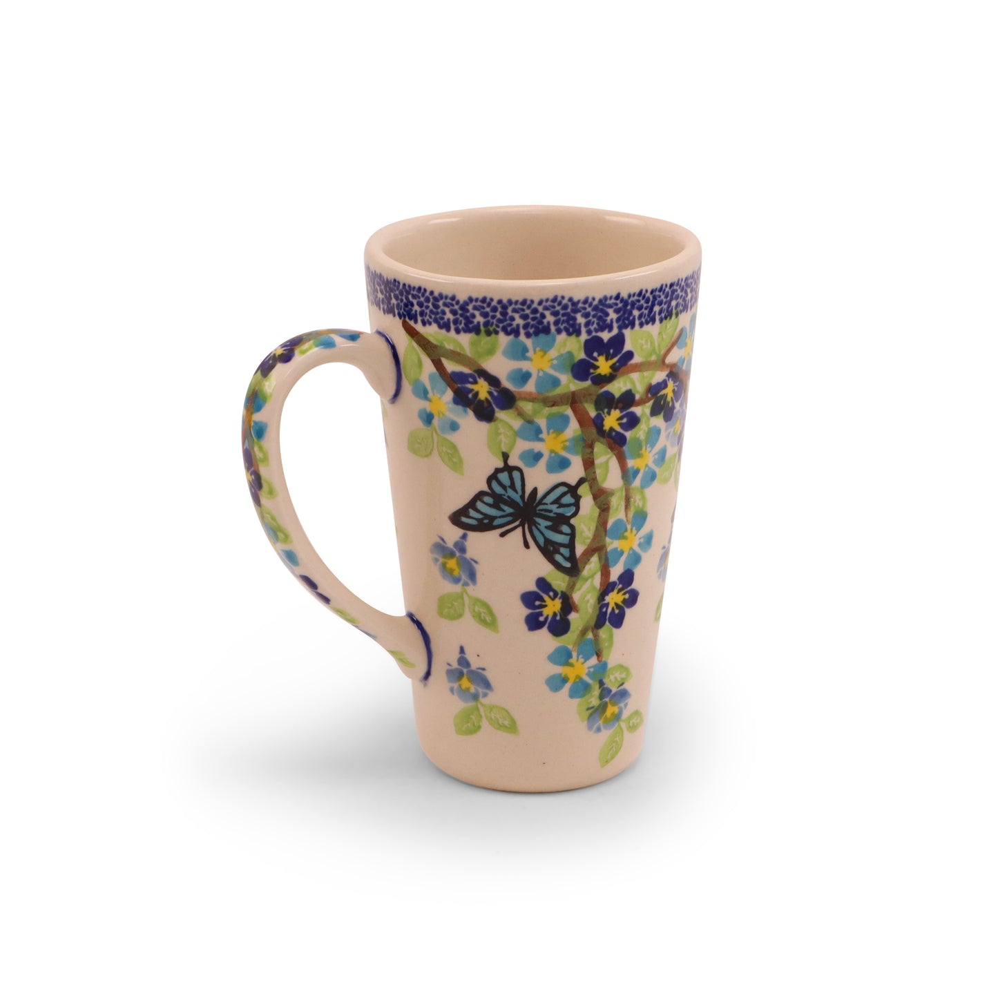 14oz Latte Mug. Pattern: Winged Summer