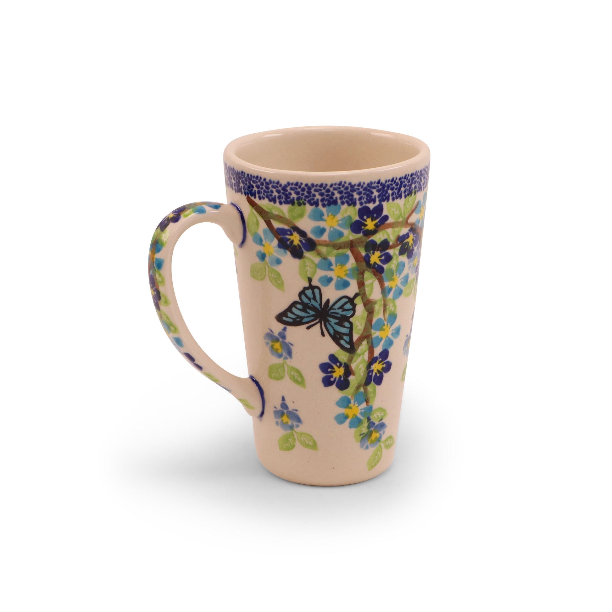 14oz Latte Mug. Pattern: Winged Summer