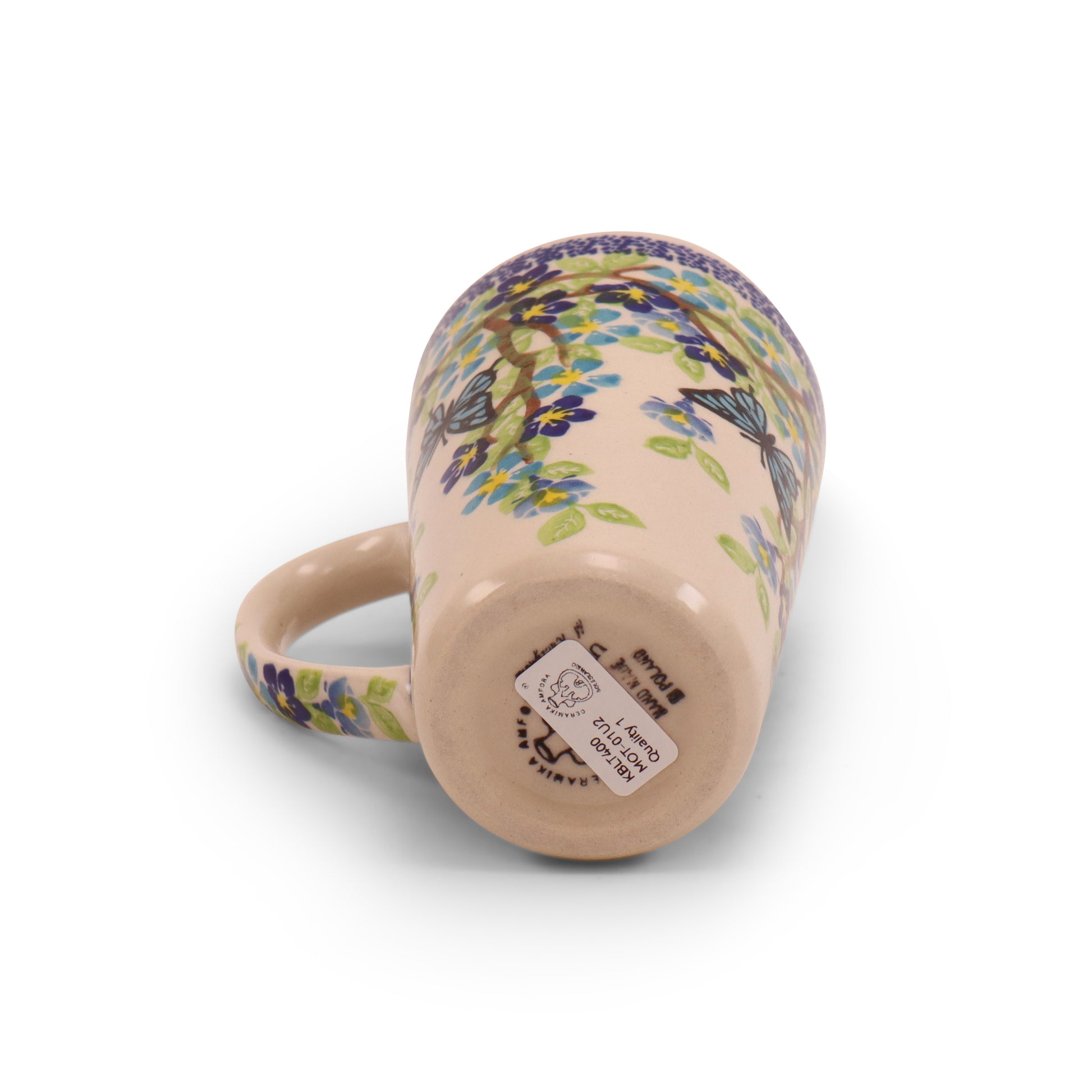14oz Latte Mug. Pattern: Winged Summer