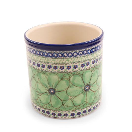 5.5"x6" Utensil Holder. Pattern: Jade Poppy