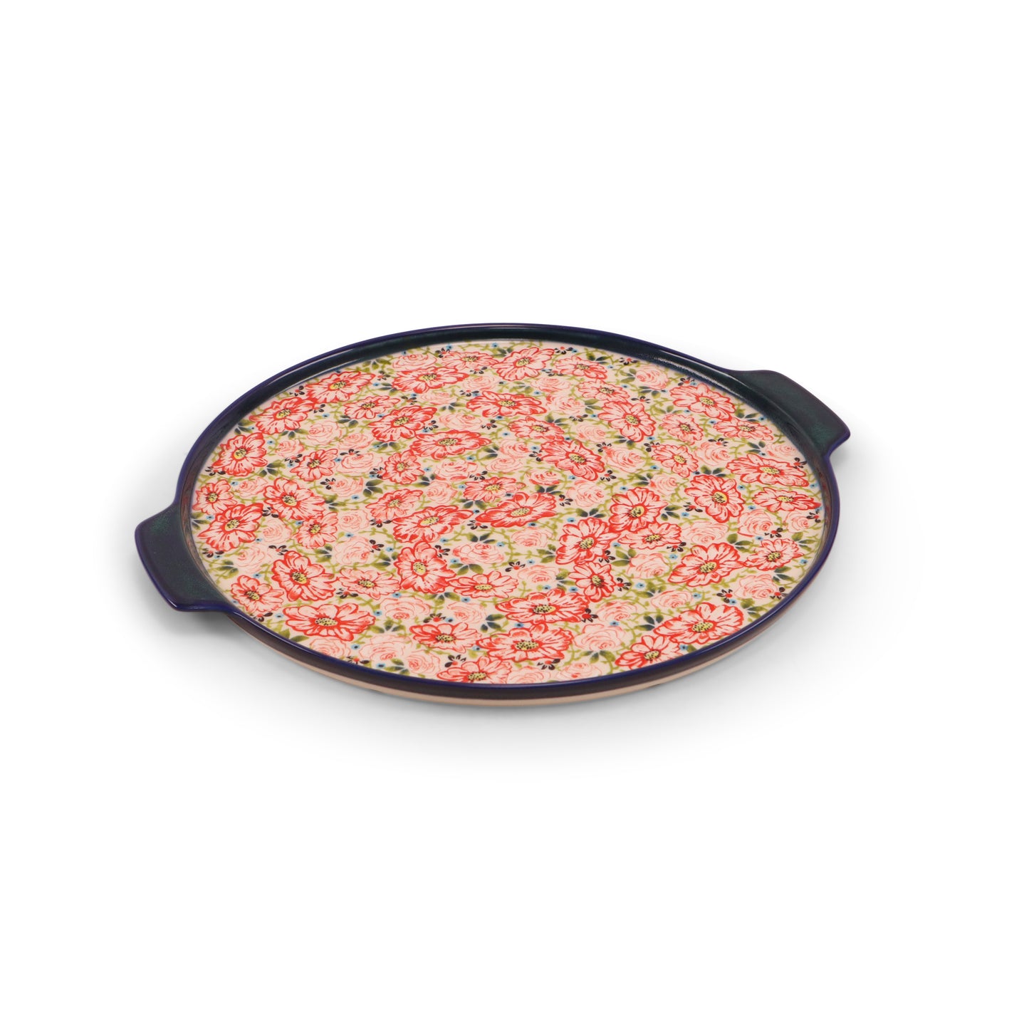 12" Pizza Plate. Pattern: Daisy Blush