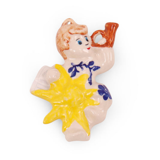 2"x3" Bugle Boy Ornament. Pattern: 142B