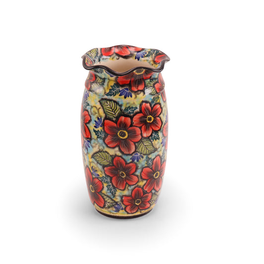 12"x6" Straight Ruffle Vase LE 2Q.Pattern: Rynek Passion