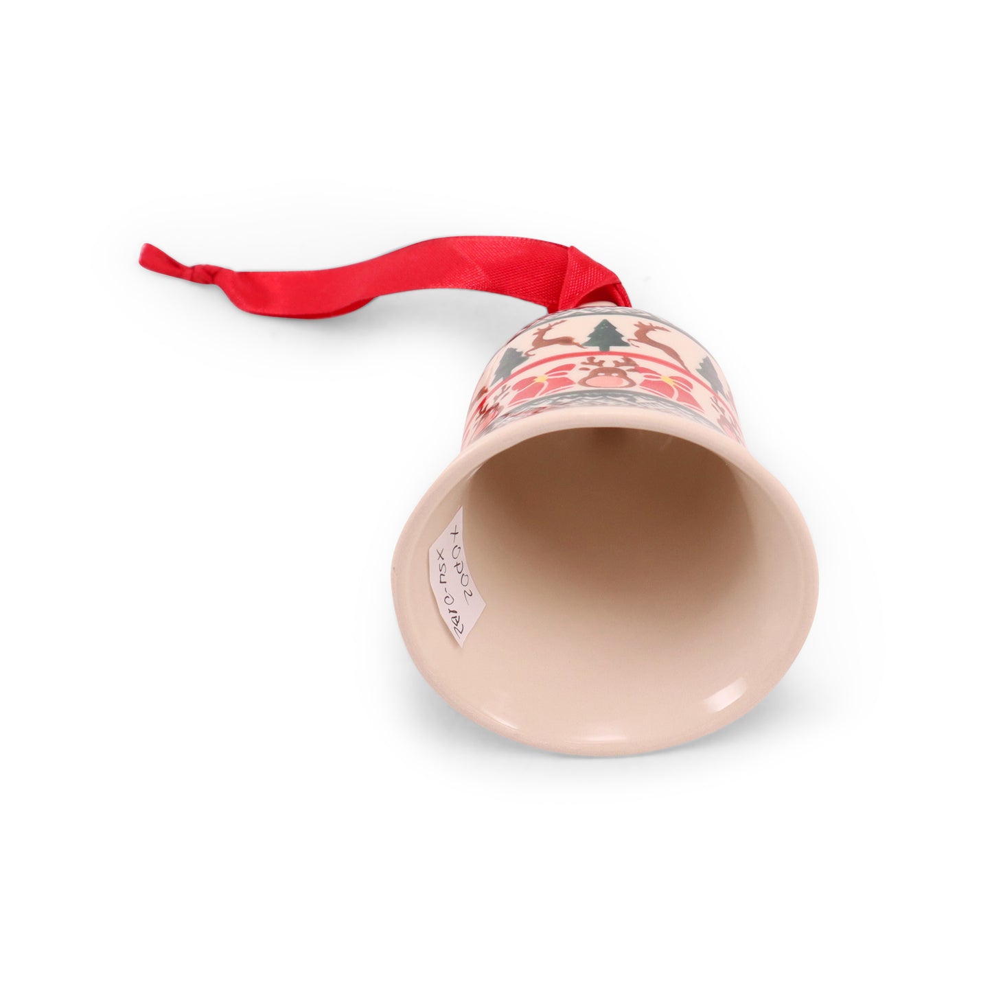 3"x4.5" Bell Ornament. Pattern: Red Rudolph