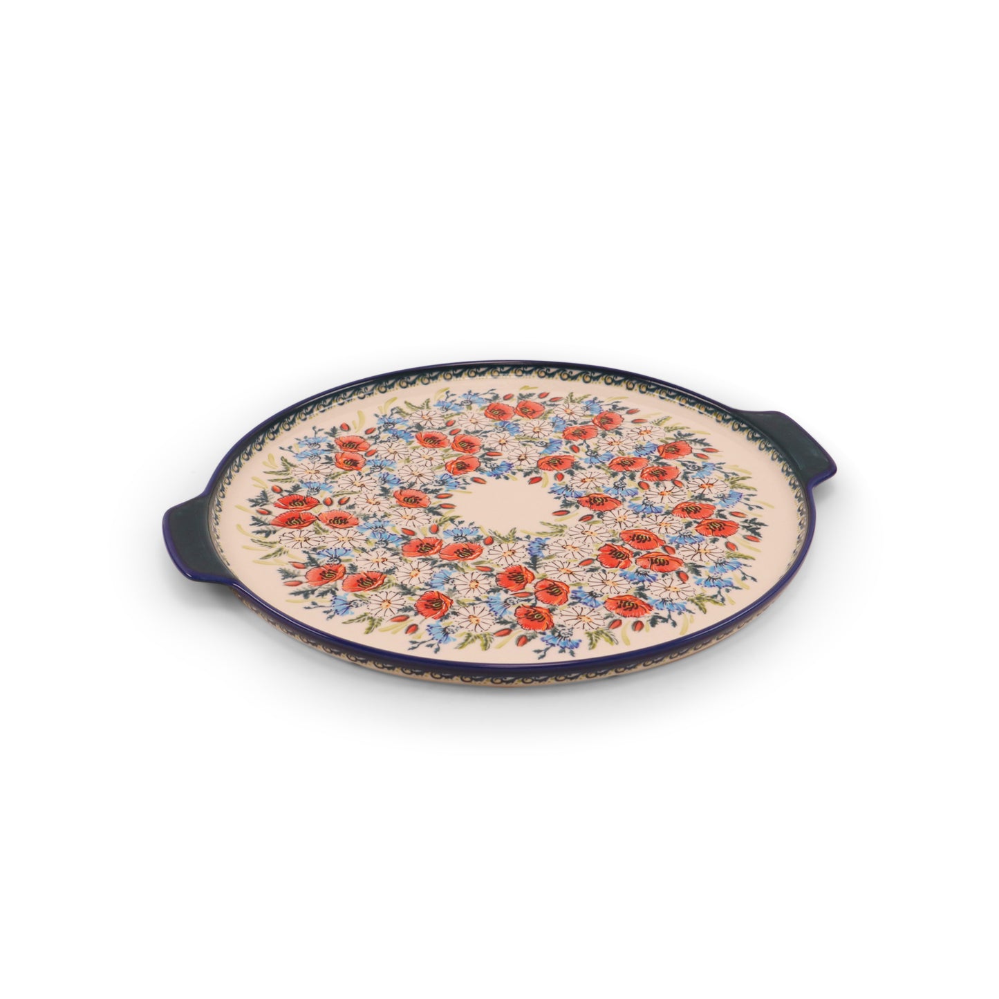 12" Pizza Plate. Pattern: A Little Romance Blue