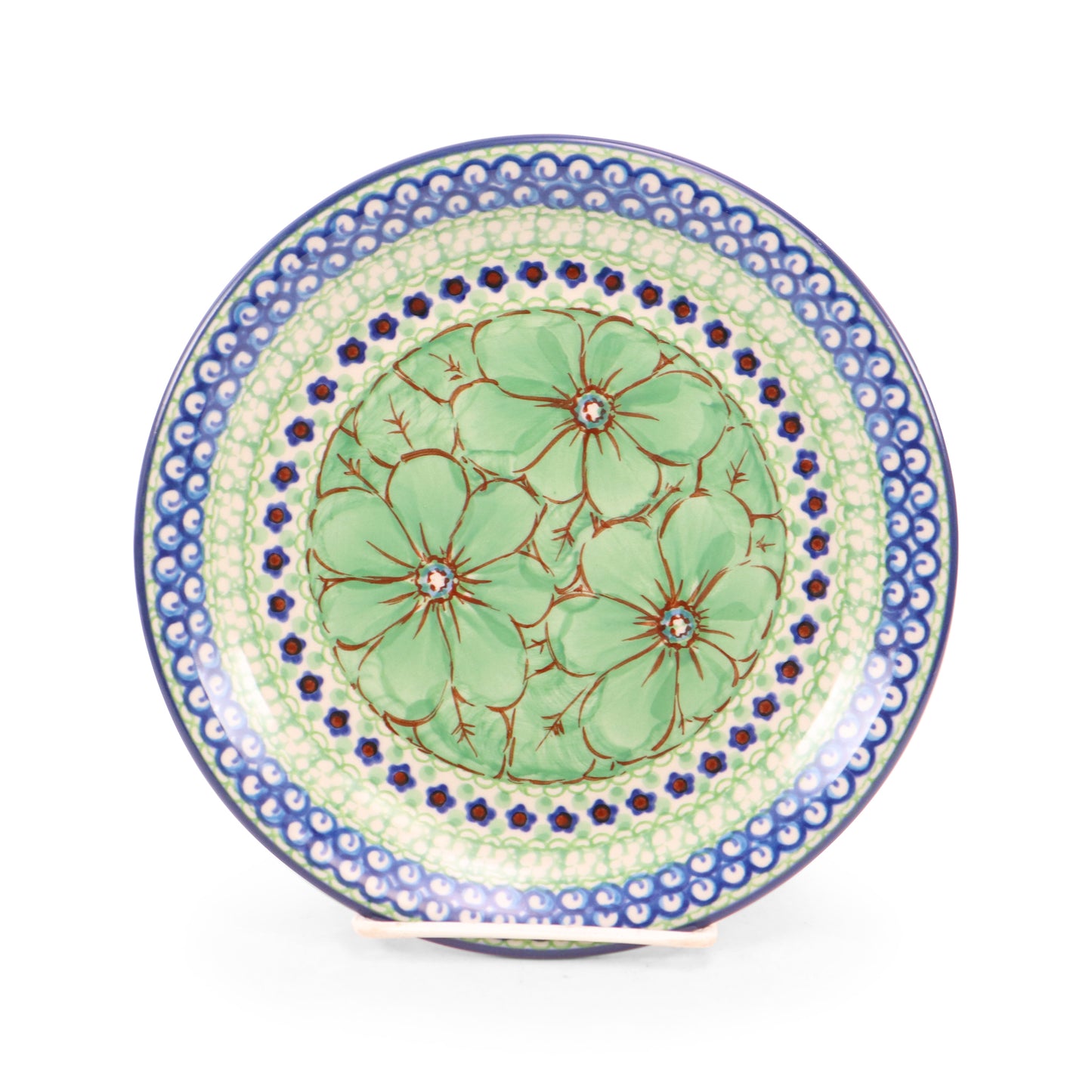 8" Pie Plate. Pattern: Jade Poppy