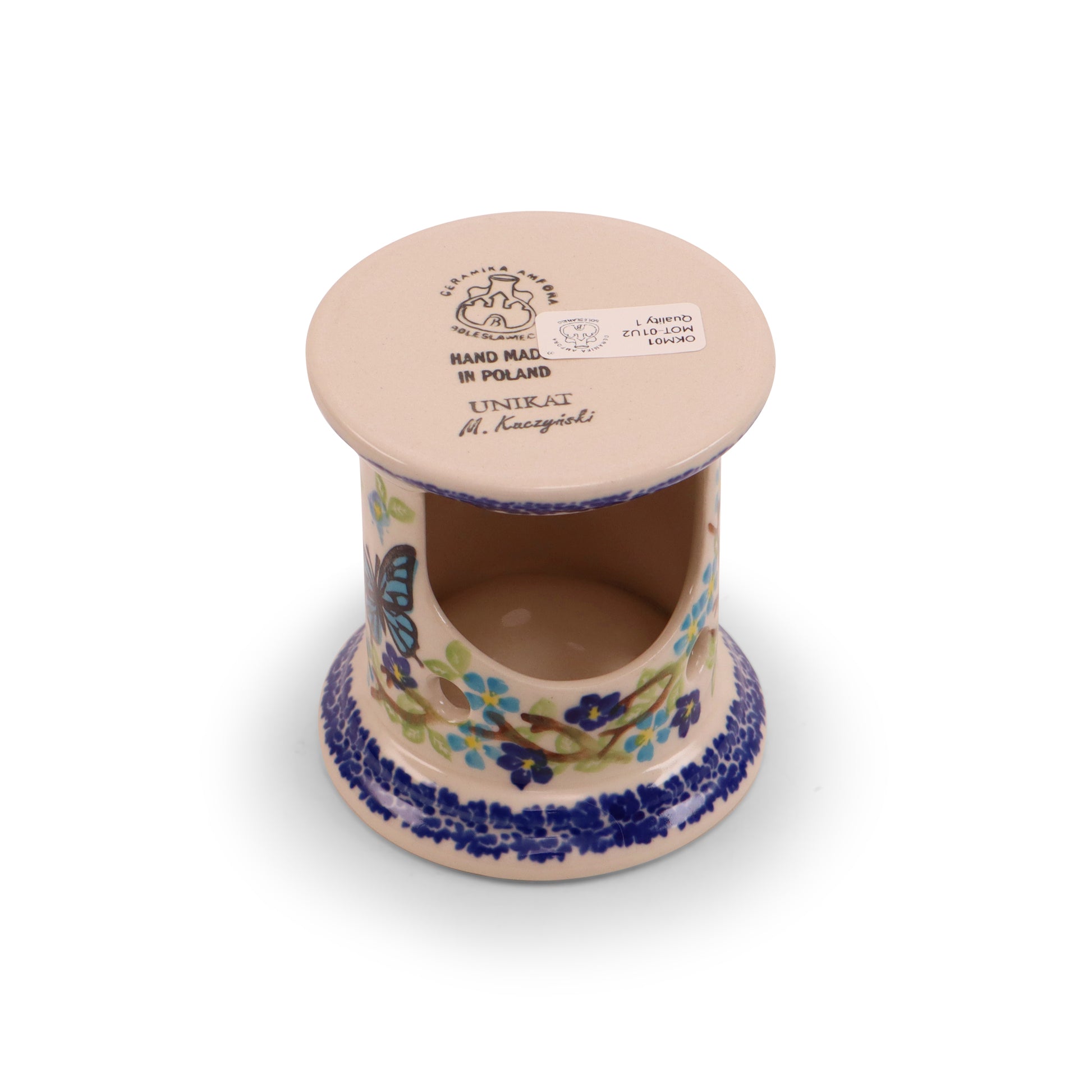 3.5"x4" Tealight Warmer. Pattern: Winged Summer