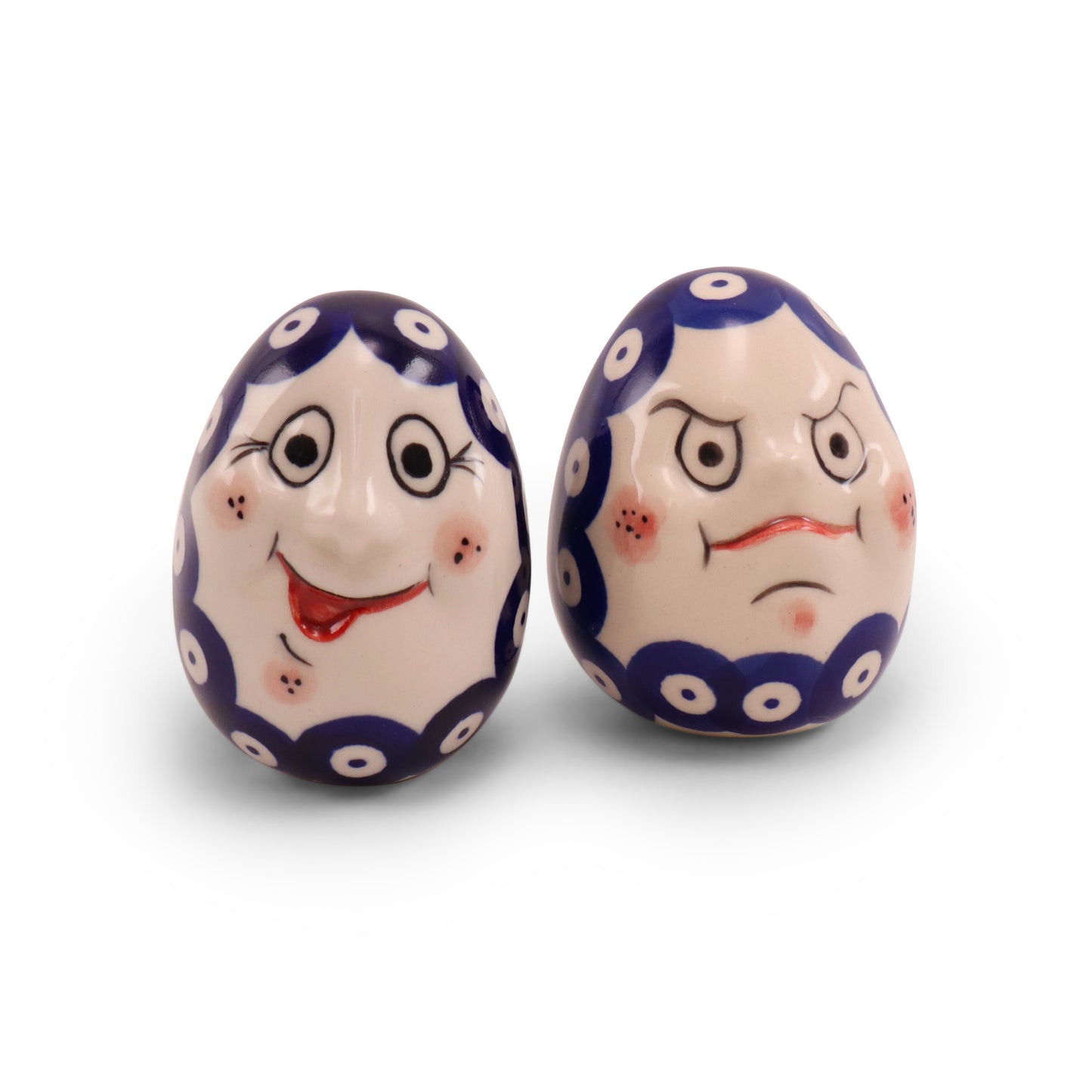 3" Egg Friend Figurine A Set of 2. Pattern: Owl Eye