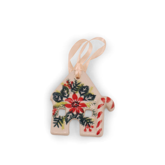 3"x2" House Ornament Pattern: Mistletoe