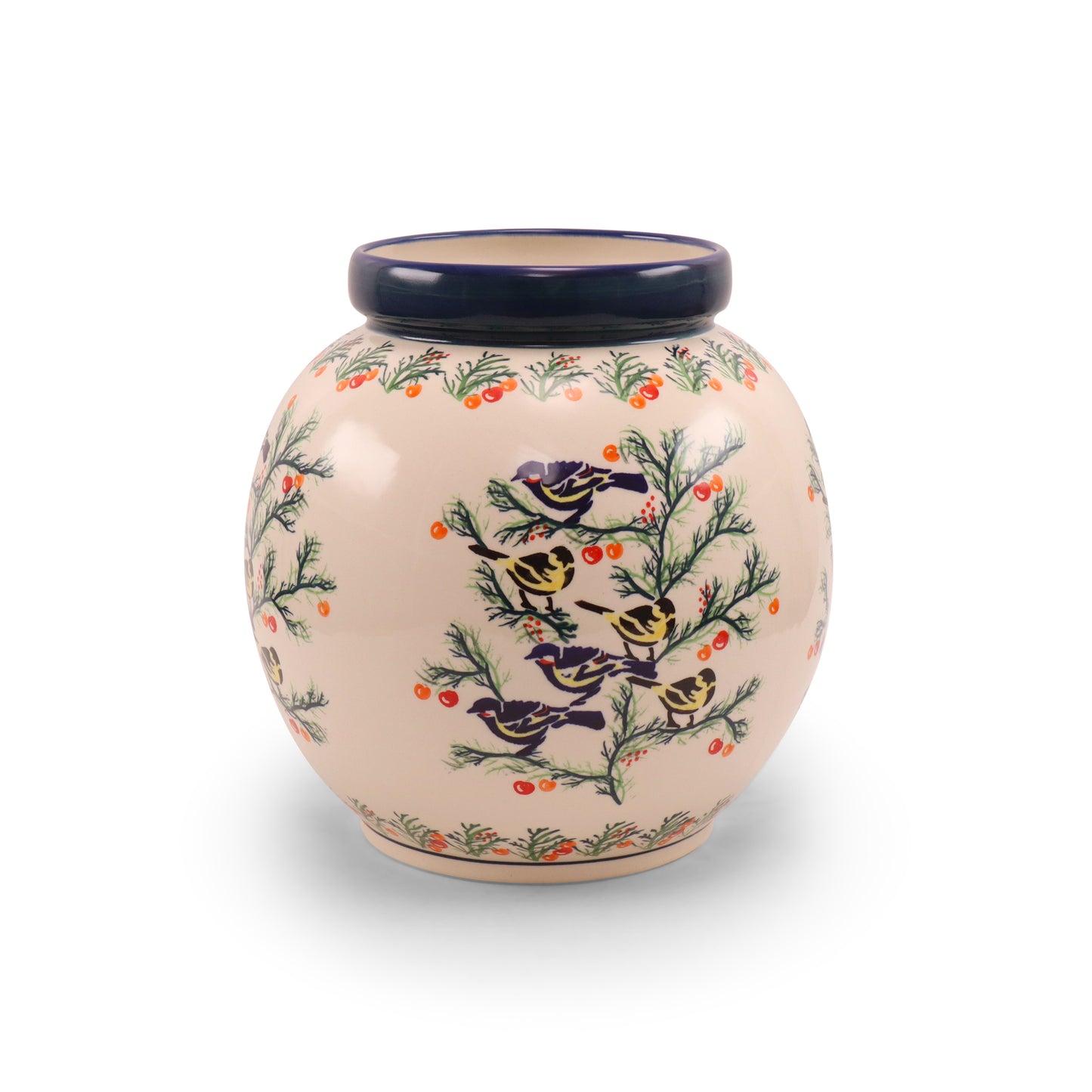 Large Round Vase. Pattern: Family Joy