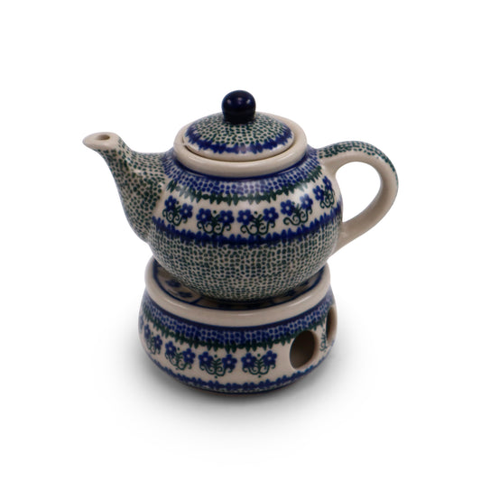 Mini Teapot with Warmer.Pattern: Irish Daisy