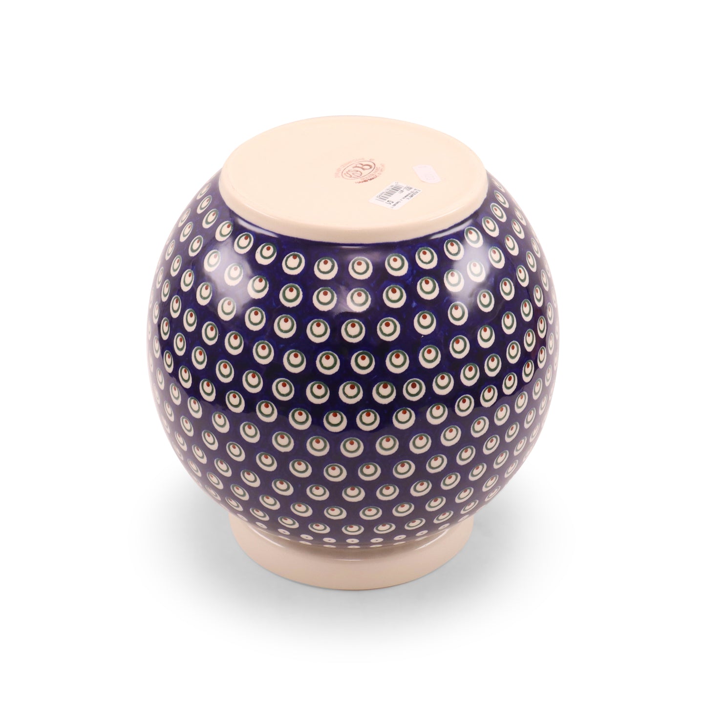 Large Round Vase. Pattern: Private Eyes