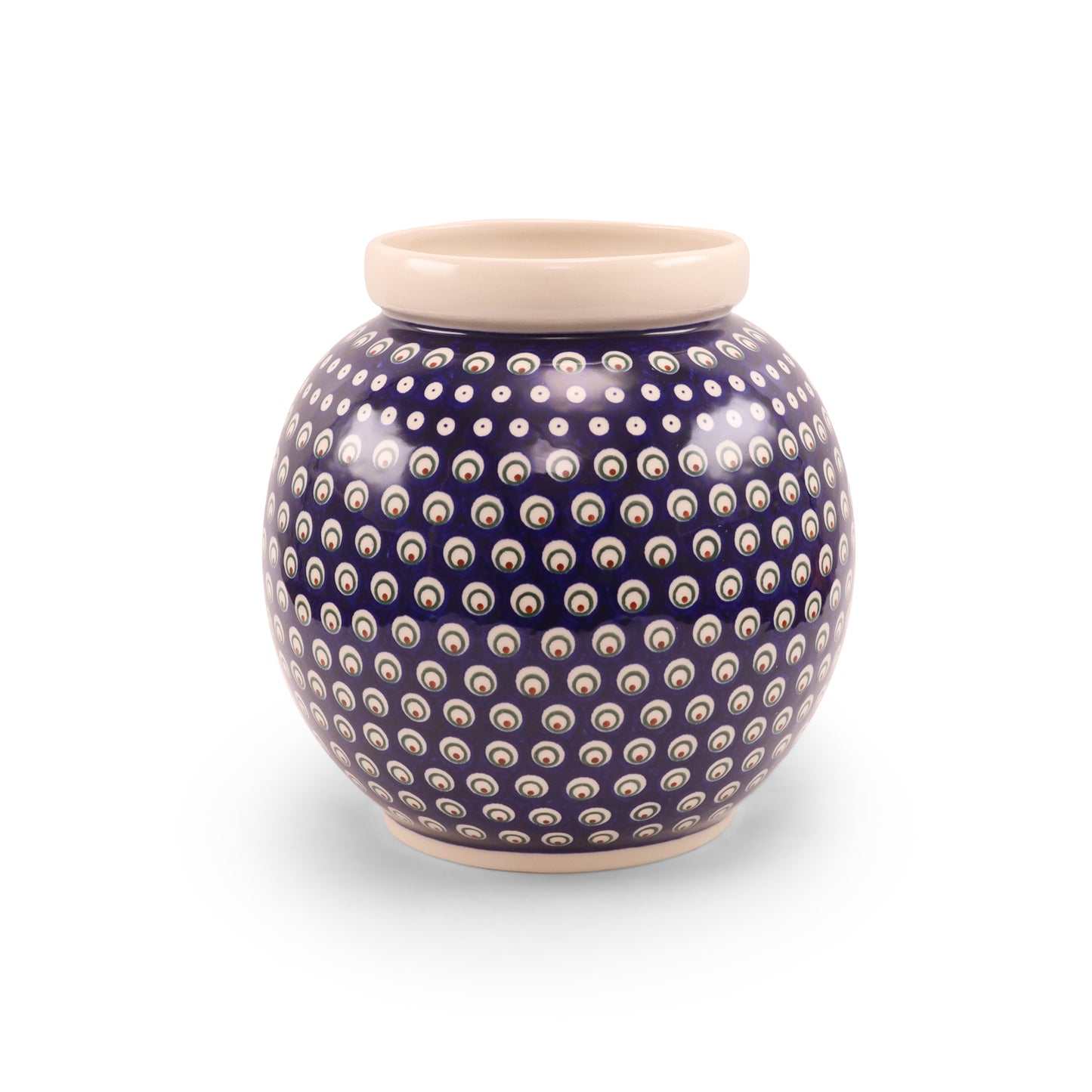 Large Round Vase. Pattern: Private Eyes